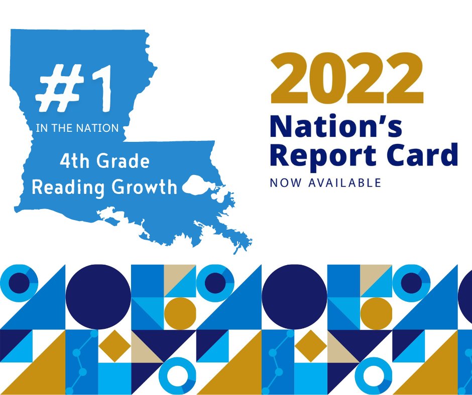Louisiana's 4th graders showed the country's largest growth in reading &amp; exceeded national trends on the first national report card since the pandemic &amp; two historic hurricane seasons. #LaEd  ow.ly/TO5w50LjAq5