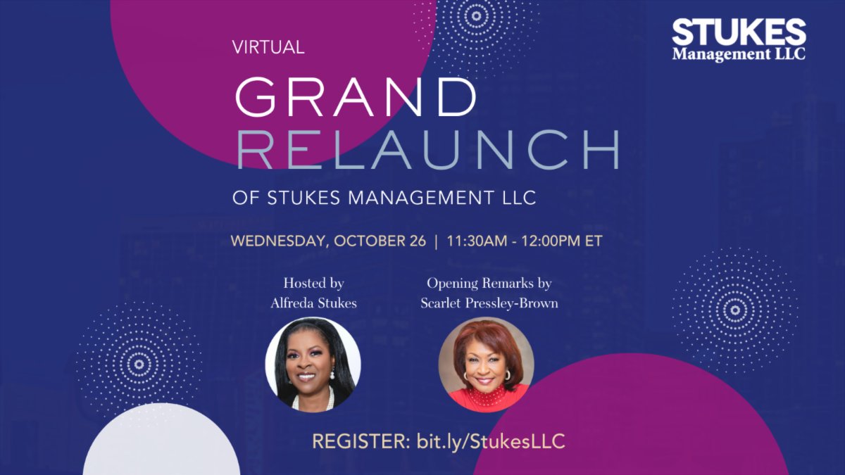 stukesllc's tweet photo. The Ultimate Invite You Don’t Want to Miss: The Virtual Grand Relaunch of Stukes Management LLC!

Hosted by Alfreda Stukes, Opening Remarks by Scarlet Pressley-Brown. A 30-minute virtual tour of the NEW Stukes Management service offerings.

REGISTER NOW: https://t.co/FkwvNsXgW2 https://t.co/4XzURrnqNZ