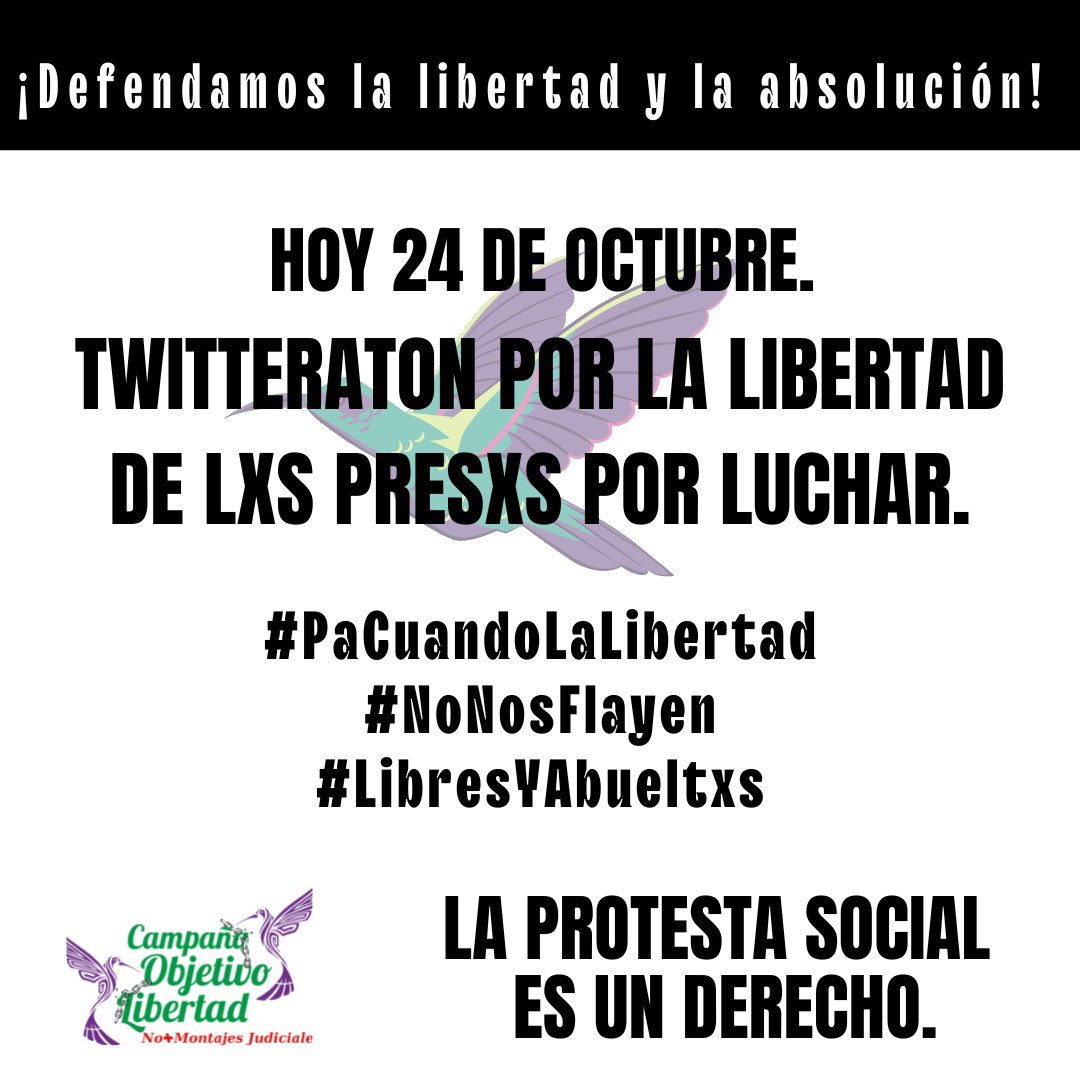 Yela0308's tweet photo. #PaCuandoLaLibertad #NoNosFlayen #LibresYAbsueltxs https://t.co/WSgyowM4lK