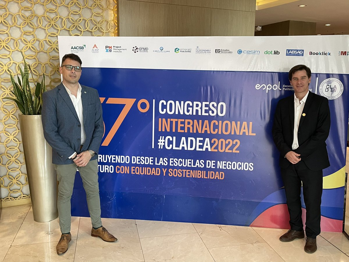 Presente en el #57 congreso internacional de <a href="/cladeaorg/">CLADEA</a> junto a <a href="/i_bartesaghi/">Ignacio Bartesaghi</a> de <a href="/ucubusiness/">UCU Business School</a>  <a href="/ICDA_UCC/">ICDA, Escuela de Negocios UCC</a> <a href="/GVeritier/">Gisela Veritier</a> <a href="/UCCoficial/">Universidad Católica de Córdoba</a>