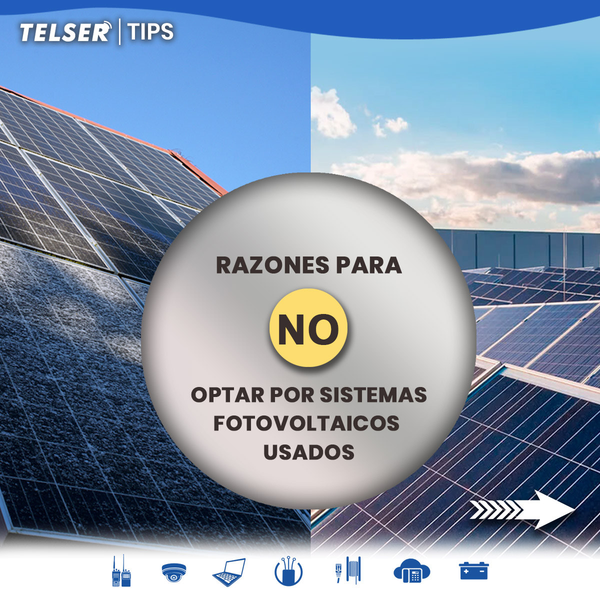 TelserVzla's tweet photo. Conoce 3 razones para no optar por sistemas fotovoltaicos usados.
Visita https://t.co/Lv9WlCrJ3N para conocer más de nuestros productos y soluciones de energía.
#sistemasfotovoltaicos #panelesolar #energia #energiasolar #tecnologia #kyocerasolar #solucionenergetica #bateriasolar https://t.co/lgokd3Qfjg