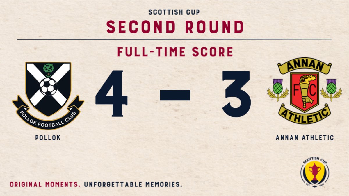 FULL TIME!

A historic night at Newlandsfield as we defeat Annan Athletic 4-3 and progress to the Scottish Cup third round against Ayr United!