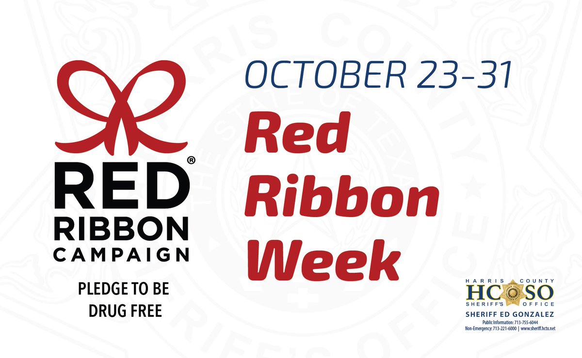 Red Ribbon Week embraces the belief that one person can make a difference and challenges us to join forces to educate our youth about the risks of substance abuse. Please visit redribbon.org to obtain drug prevention resources.