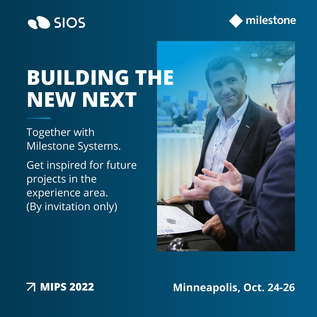 SIOSTech's tweet photo. We’re excited to exhibit at #MIPS2022 as a Gold sponsor and participate in this invitation only event. Together with #MilestoneSystems, we're ready to deliver new smart business outcomes for our customers.
Learn more: https://t.co/J9T2s80SKW
#MilestonePartnerSummit https://t.co/jFkmKxPiYG