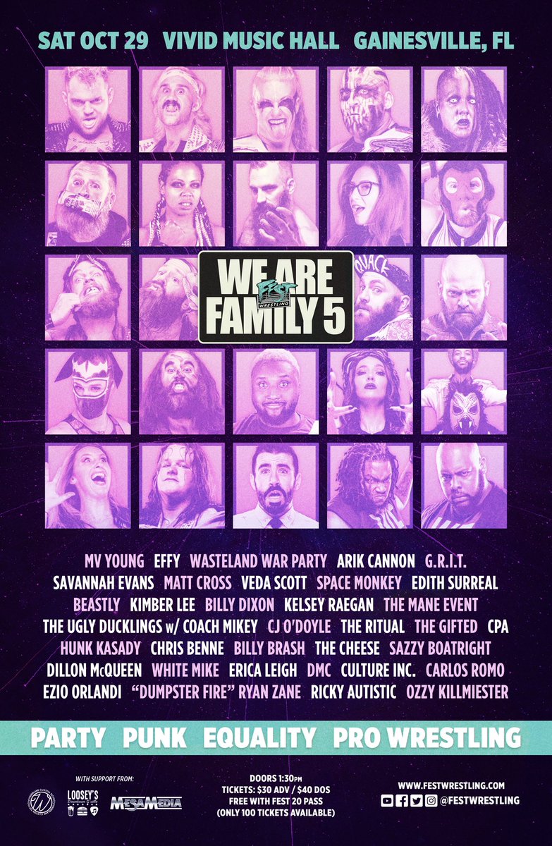 Starting tomorrow, I will be previewing the match card for this Saturday’s @FestWrestling event, #WeAreFamily5, in a epic Twitter thread. Keep your 👀 peeled for that to learn a little something about each competitor.