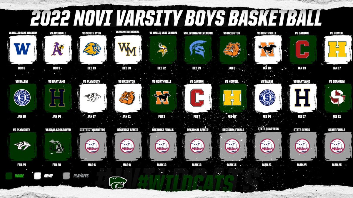22-23 Schedule is set! Mark your calendars to come check out the Wildcats!! <a href="/NCSD/">Novi Community School District</a> <a href="/NoviAthletics/">NoviAthletics</a>
