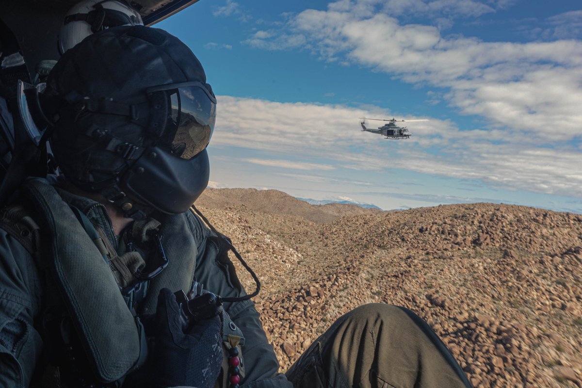 3rdmaw's tweet photo. #HMLAT303 and state, federal, and private agencies conduct various resupply and search missions through a mountainous environment. @USMC @CaliforniaDFW @1stMEF #3rdmaw #MAG39 #UH1Y #CDFW #SocietyfortheConservationofBighornSheep #CaliforniaChapteroftheWildSheepFoundation https://t.co/BuNEb2aJVT