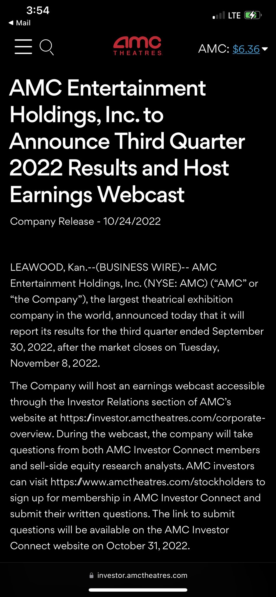 AMC NOT LEAVING on Twitter "AMC Entertainment Holdings, Inc. to