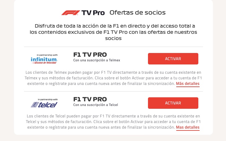 kikorron1's tweet photo. Me da mucho gusto ver esto en la pagina oficial de F1TV marcas como @infinitum y @Telcel al acceso de F1 Aplausos. Rumbo al @mexicogp #EfectoCheco #MexicoGP60 @ChacoteroF1 https://t.co/mlsI00WKqa