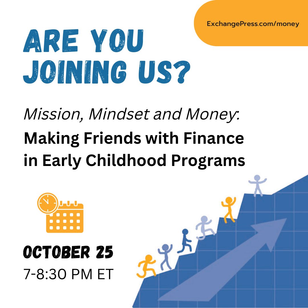 Are you joining us tomorrow to get the answers to your ECE money questions?

📌Learn more and register: bit.ly/MissionMindset…

#ECE #EarlyChildhood #LiveOnline #money #Finance #ecefinancials #EngagingExchange