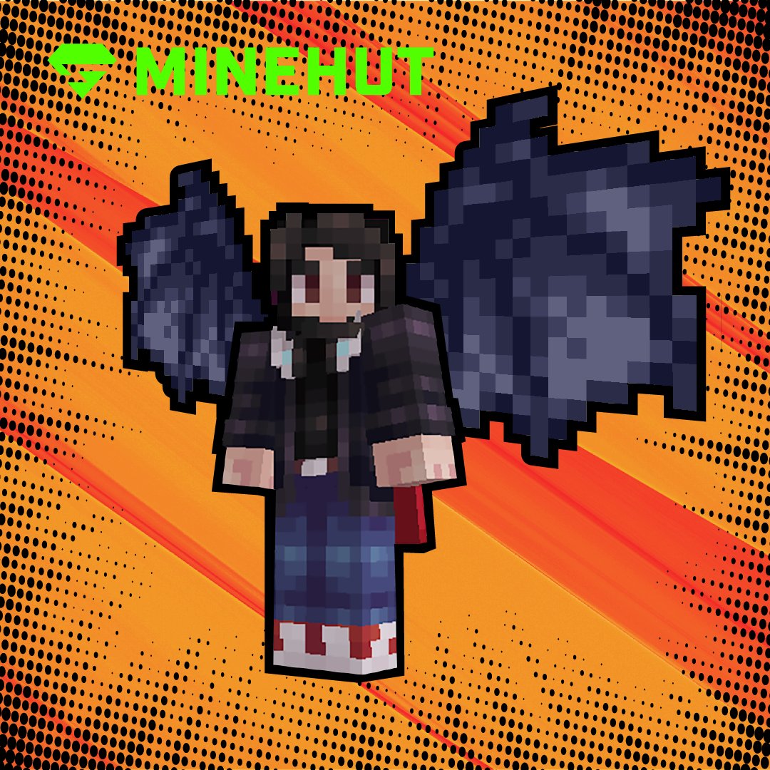 Minehut's tweet photo. Just in time for Halloween, two new spooky cosmetics are here: Bat Wings and The Night Bringer! 🦇🧛‍♂️💀

Grab these and other ~ last-minute costume ideas ~ for your character: https://t.co/Ramt3M5LXW https://t.co/3KAf0roOA9