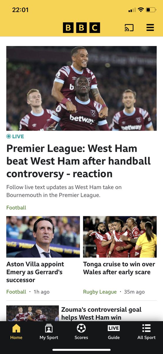 What a result for West Ham! Interesting reporting from ⁦<a href="/BBCSport/">BBC Sport</a>⁩