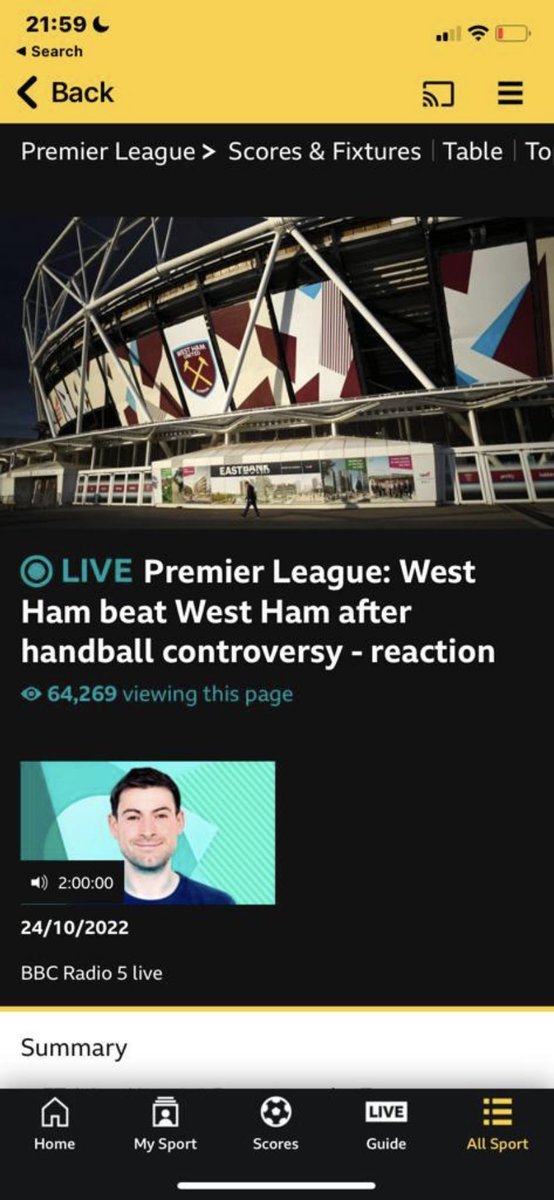 MalcolmScanlon's tweet photo. Think someone may have had a long weekend ⁦@BBCSport⁩ - does that mean West Ham gain or lose three points #hammers 🤩🤩 https://t.co/9iR0pPyAHo