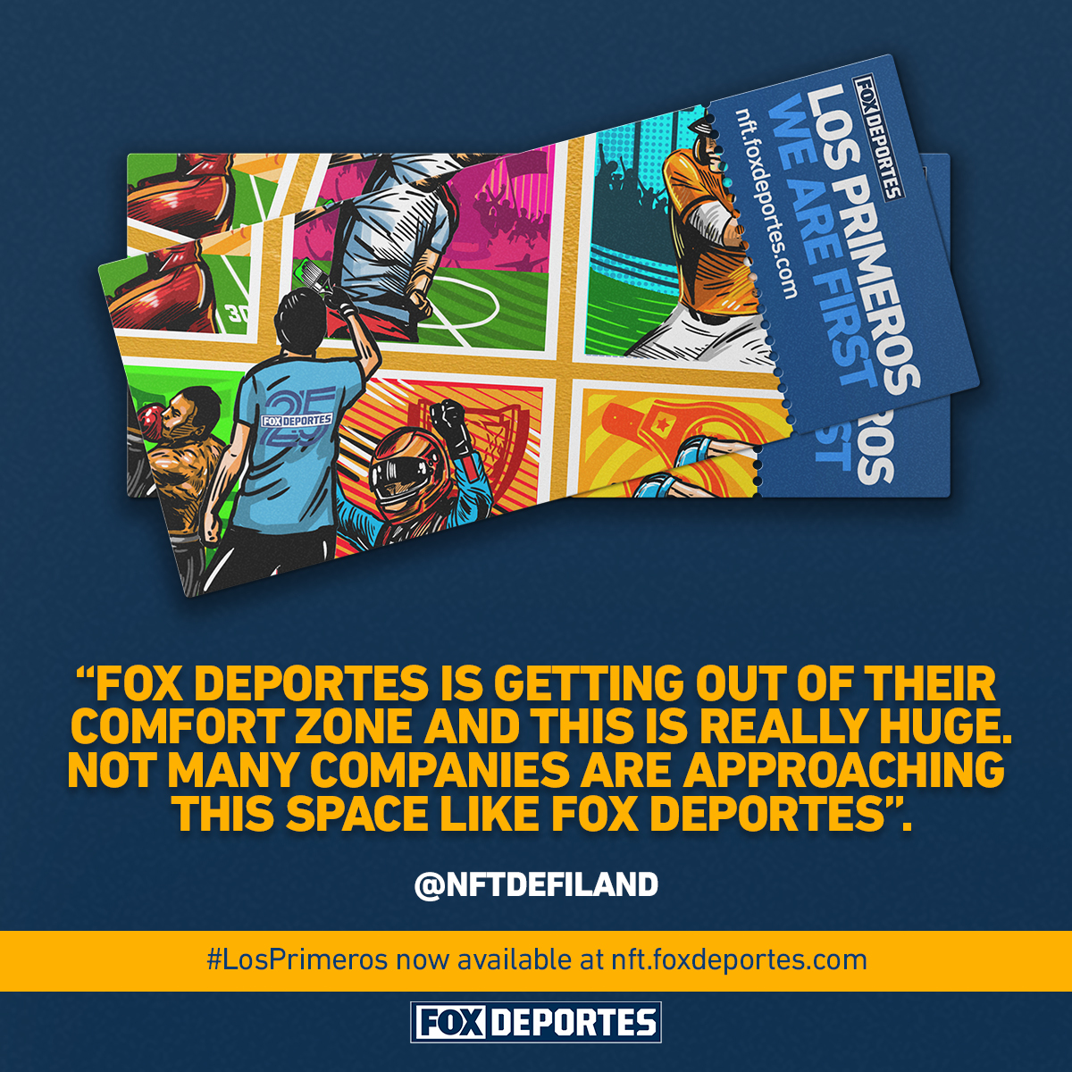 FOX Deportes (@FOXDeportes) on Twitter photo 2022-10-24 21:05:13 This last couple of weeks we have shared our thoughts with members of the #Web3 community and we thank them for their kind words towards our project #LosPrimeros #NFT 🙏👏 @NFTDEFILAND Learn more at nft.foxdeportes.com This last couple of weeks we have shared our thoughts with members of the #Web3 community and we thank them for their kind words towards our project #LosPrimeros #NFT 🙏👏 @NFTDEFILAND Learn more at nft.foxdeportes.com