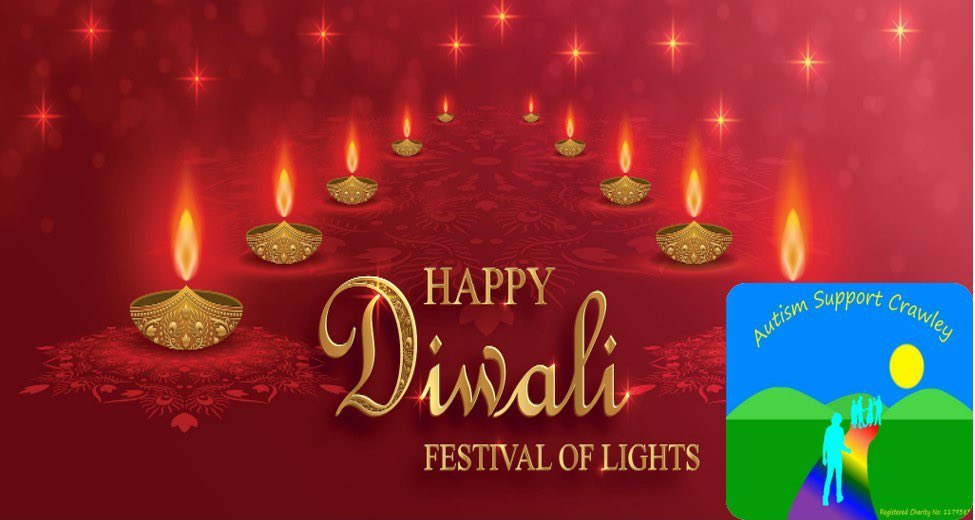 Wishing joy and prosperity to everyone celebrating the Festival of Lights! 

#HappyDiwali   from all of us here at Autism Support Crawley 🪔 #Autism 🌈