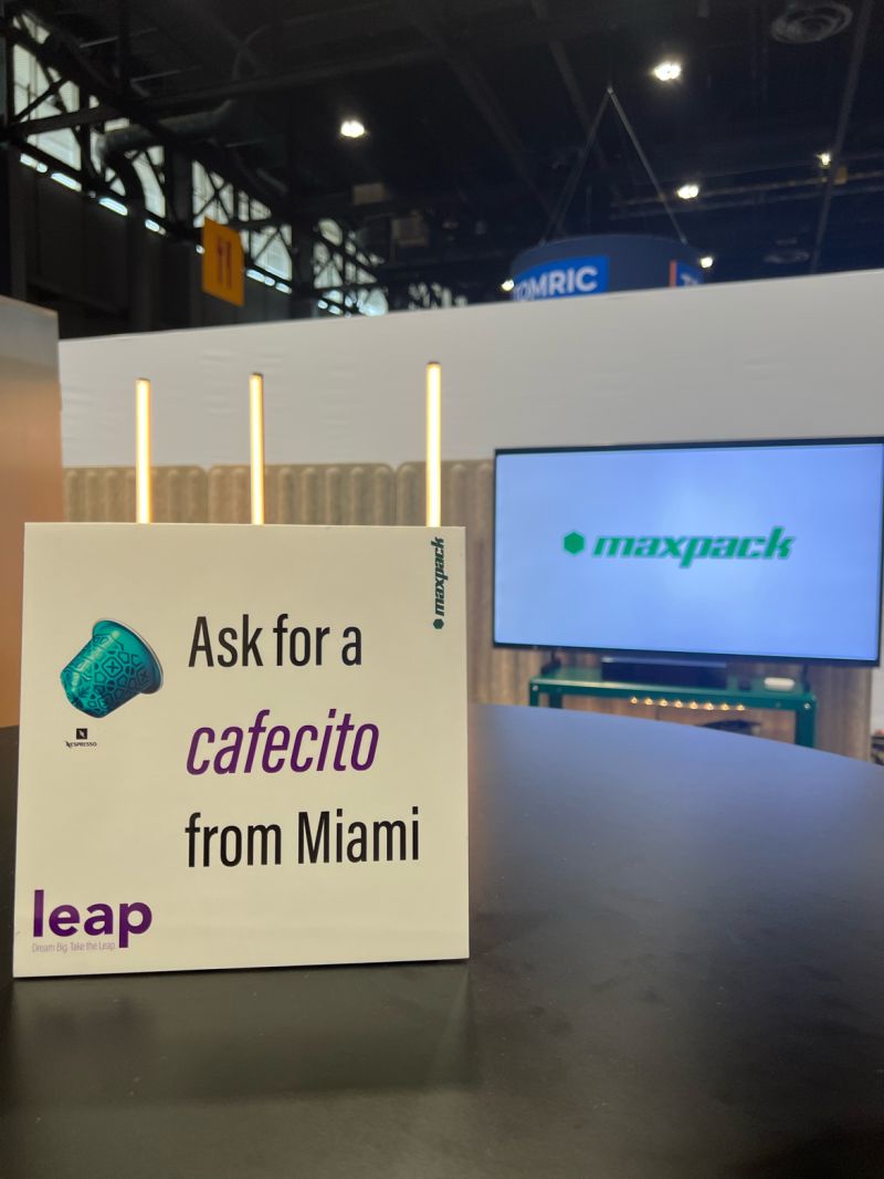 MaxpackM's tweet photo. Miami’s best coffee (and tech) in booth S-2396 at PACK EXPO ! Take a break and head down here.

#PACKEXPO #PACKEXPO2022 #PACKEXPOInternational #EmergingBrandsSummit #PackExpoVirtualTakeover #MaxpackMachinery #foodandbeverage #Packaging https://t.co/GVYZwja2eW