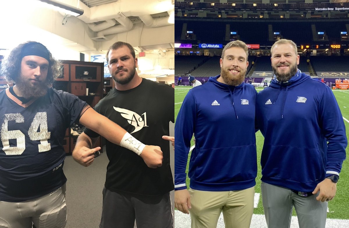 MattWise97's tweet photo. Back then to now. Been so awesome to see the Godly man you are growing into Jake Cooper. Help me wish my dude a Happy Birthday! @GSAthletics_FB player ➡️ @GS_AIA staff! https://t.co/mNdokCXQc6