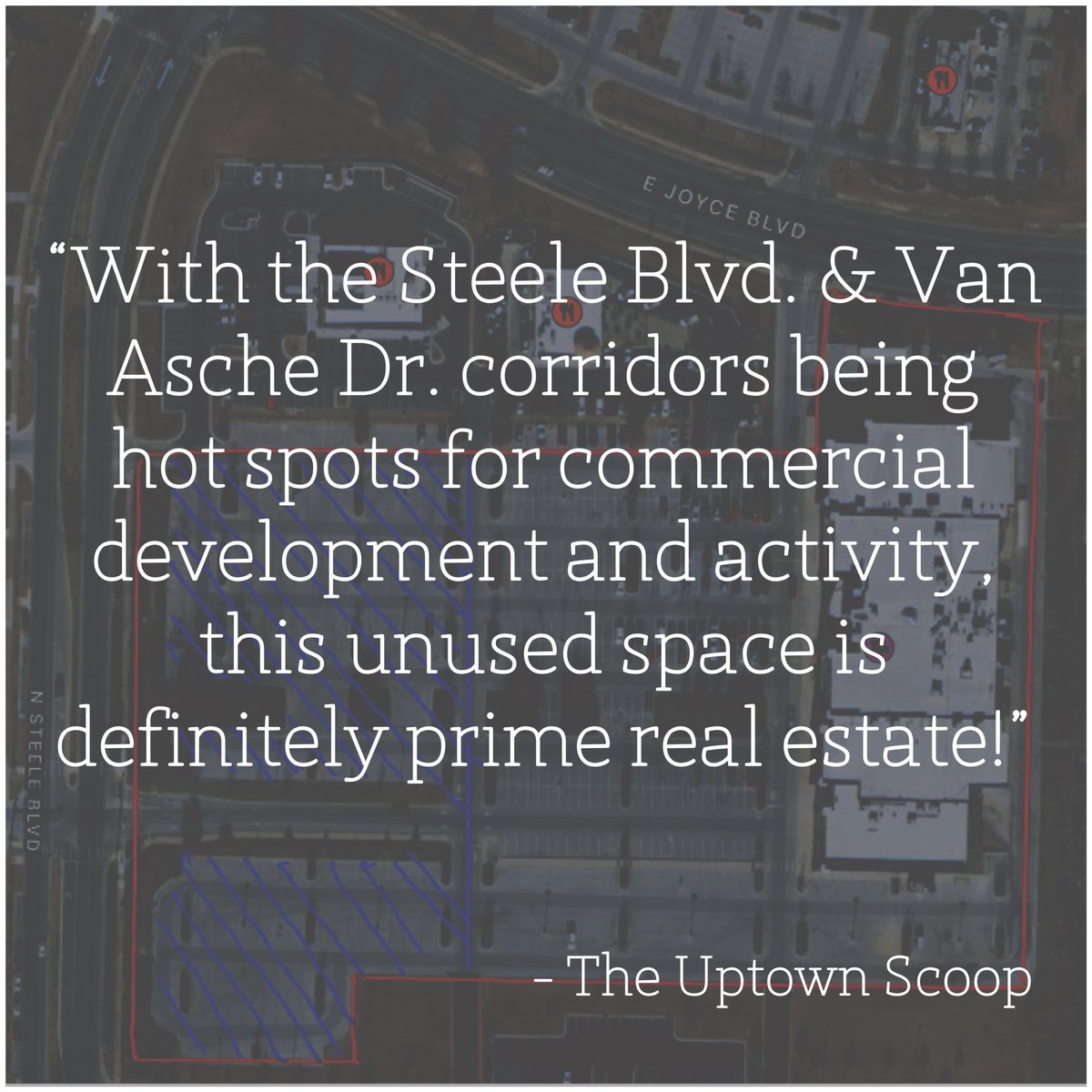 uptownfaytown's tweet photo. There could be new commercial spaces coming to Steele Blvd., and a new medical clinic and surgery center coming to Vantage Drive.

Read about these new Uptown District developments in the UPTOWN SCOOP blog post on https://t.co/USHazhfQMA. Link is also in our bio. https://t.co/fXxUapwAaj