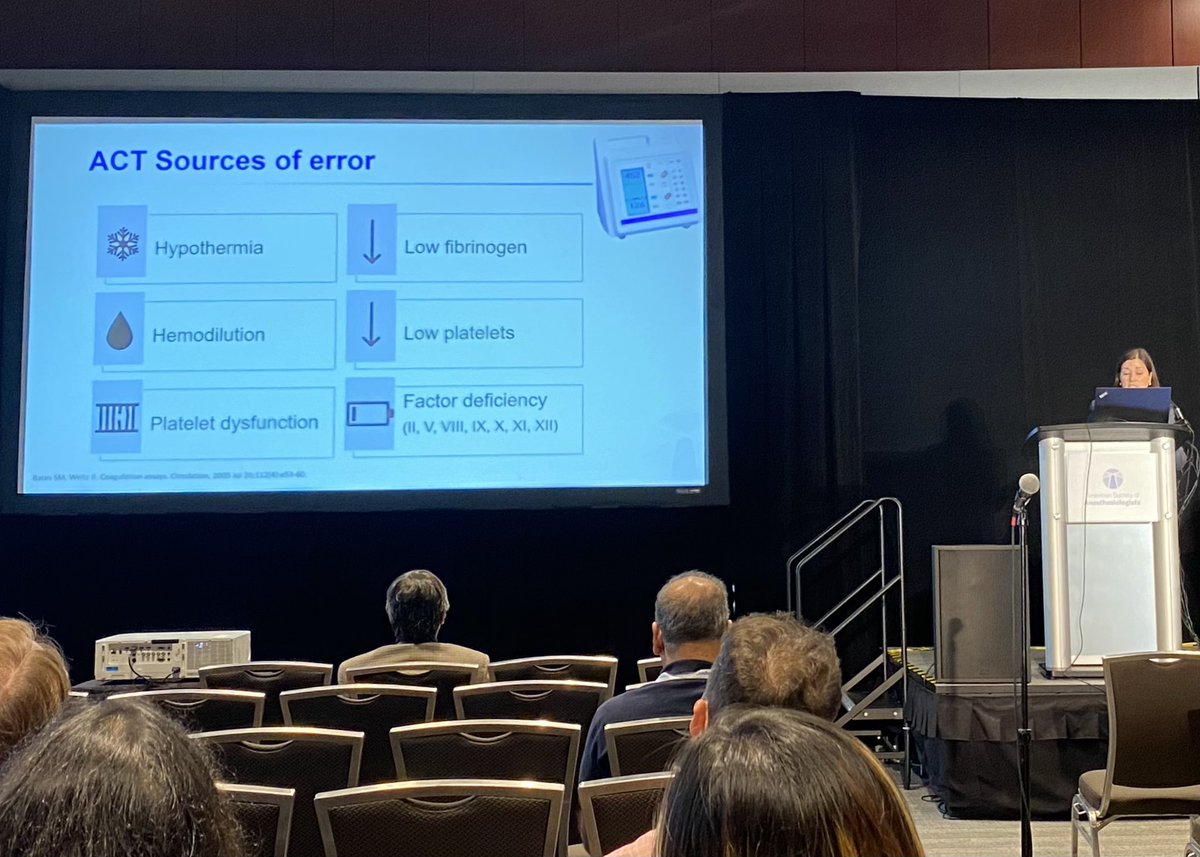 MegFitzMD's tweet photo. Happening now! @IvascuGirardiMD breaking down paradigms of traditional coagulation testing, part of an informative panel moderated by Dr Bridgit Flynn @KU_CCM #ANES22 https://t.co/wB4bIdgtV0