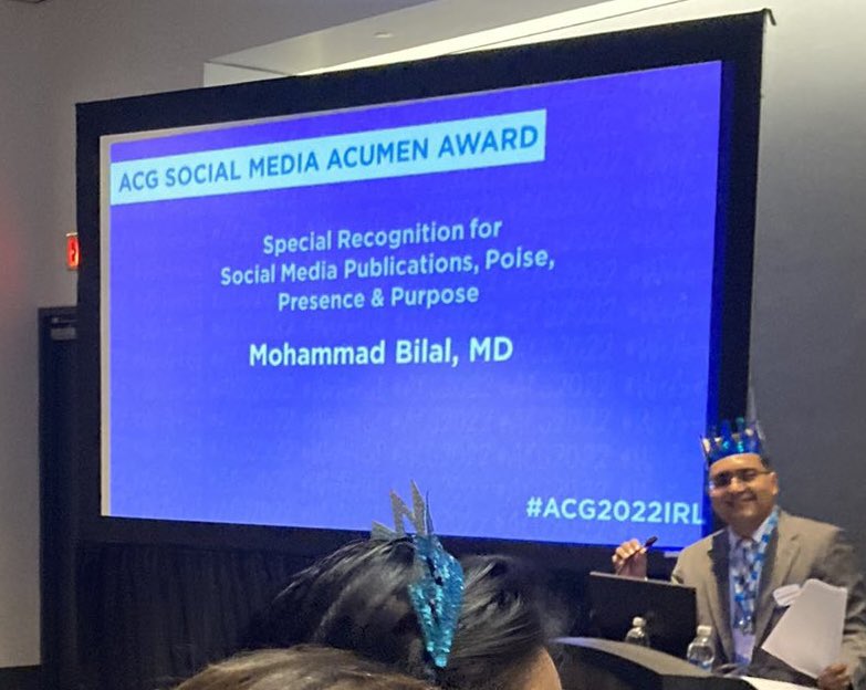 Congrats to my incredible mentor @BilalMohammadMD - an all star!!  @AmCollegeGastro #acg2022