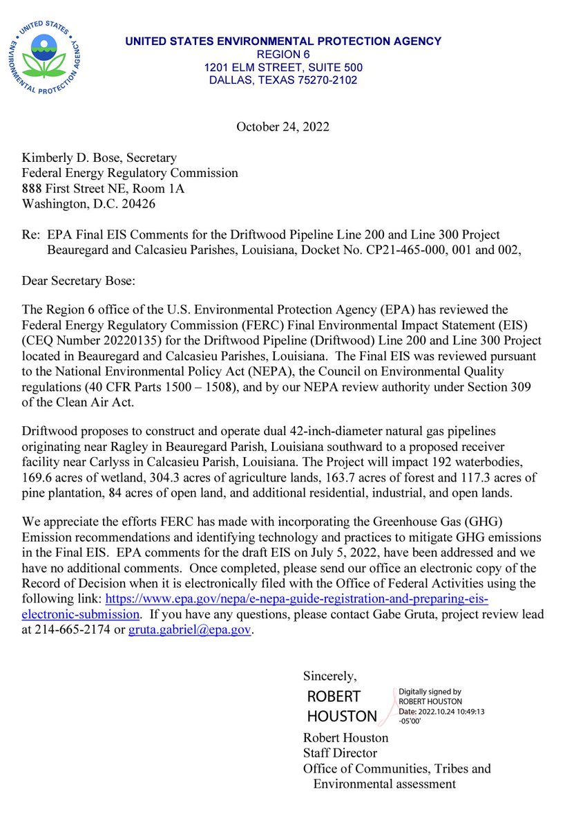GlobalLNGnews's tweet photo. Tellurian’s Driftwood Line 200/300 review complete by EPA with all issues addressed and no further comments. Next should be the FERC approval and start of pipeline construction. 👷‍♂️🚧

See Tellurian’s schedule of permitting. They are right on track👍. $Tell https://t.co/jGw9u4QLQi