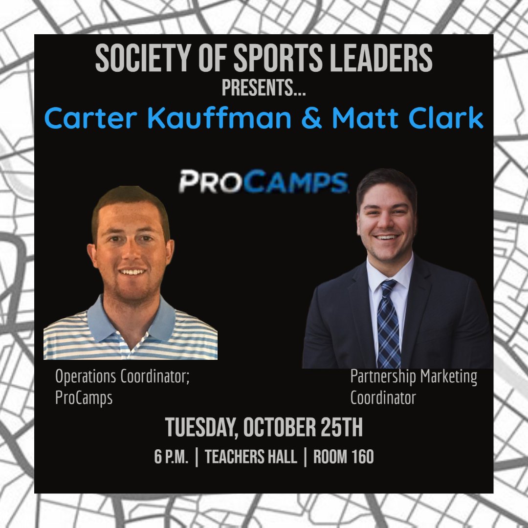 UCSportLeaders's tweet photo. Happy Monday Bearcats! SSL is back with a meeting on Tuesday! This week we are excited to have Carter &amp; Matt speaking! Another great opportunity to make more connections, and we hope to see you there! https://t.co/fbl76Yw7Fi
