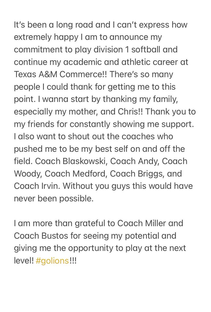 tehya321's tweet photo. It’s finally here y’all!! #COMMITTED @GuyerSoftball @AFSBALL @tamuc https://t.co/ZWqSXinabs
