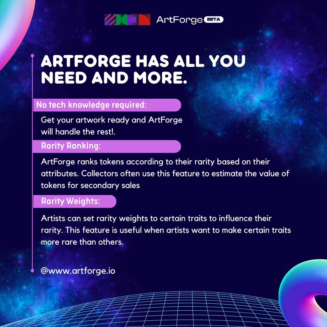 ArtForge has all you need and more!

#ArtForge #NFTCollection #NFTMarketplace #Tezos #XTZ