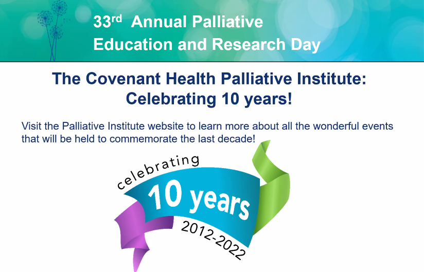 CHPalliative's tweet photo. Thank you everyone for attending #PERD2022 & helping us celebrate our 10-year milestone! We hope to see you next year for the 34th Palliative Education & Research Day #PalliativeConference https://t.co/2h0vDbFLFR