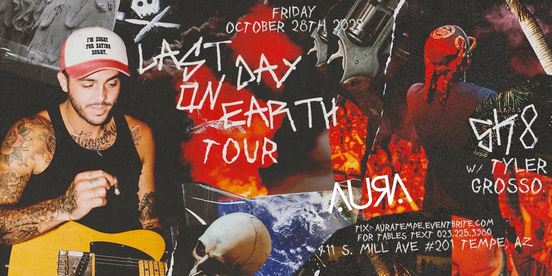 AuraTempe's tweet photo. @therealsk8 w/ @tylergrosso 🎫: https://t.co/zKRg2dNKfk
📅: Friday 10/28/22 9:00p https://t.co/EfhHqeoXuB