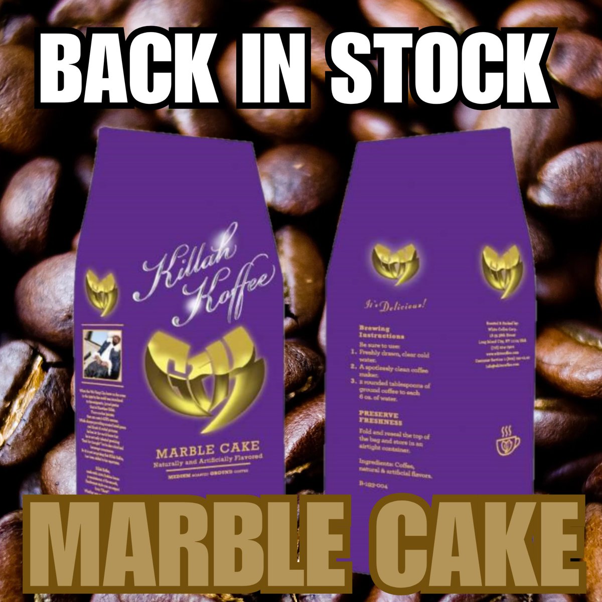 Hard to keep this in Stock But we ON TOP OF IT .... DRIPPING LIKE MARBLE CAKE KILLAHKOFFEE.COM