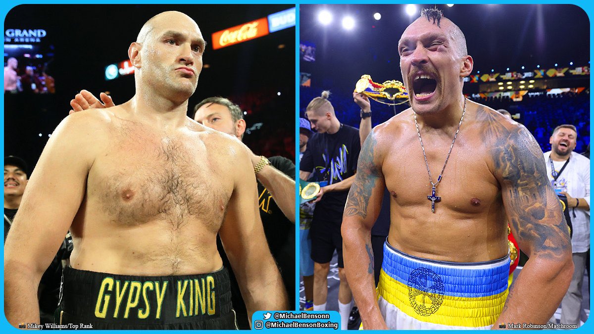 ‼️ Tyson Fury vs Oleksandr Usyk for the undisputed WBA, WBC, IBF & WBO heavyweight world titles is reportedly being eyed for March in Saudi Arabia with talks ongoing between their teams. [According to @MikeCoppinger]