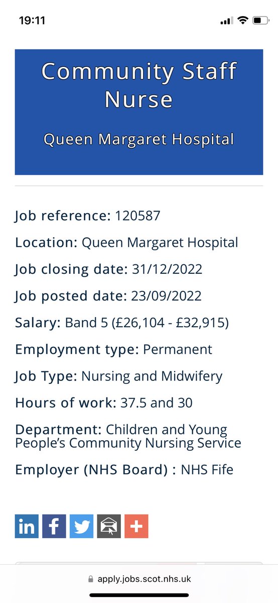 Fancy joining a fab wee team of community staff nurses in the Children and Young People Community Nursing Service in Fife full or part time? - check out this vacancy on NHS Recruitment website.