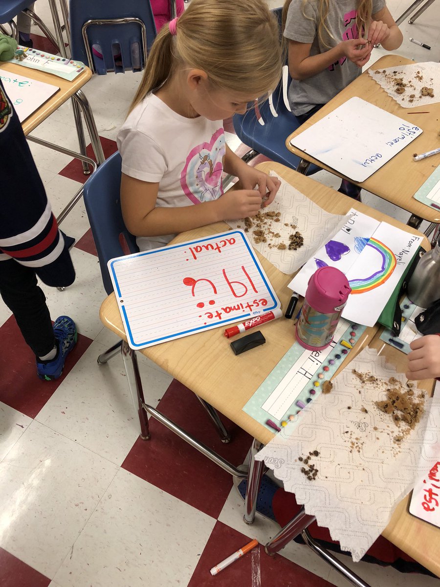 A Chocolate Chip Cookie… A treat or an example of Math??? We used cookies to estimate, count, and represent numbers. <a href="/PacificJSchool/">Pacific Junction</a> mathematicians continue to explore “Math is Everywhere”