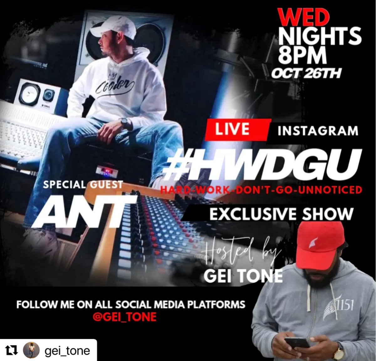 jay_bertete's tweet photo. #Repost @gei_tone with @use.repost
Tune in This Wednesday 8pm to @hwdgu_ (Hard Work Don't Go Unnoticed) Podcast with Host @gei_tone
Special Guest
@supa912
#gei #geinetwork #geibusiness #podcast #photooftheday #viral
#hardworkdontgounnoticed #2022 #october #health #wealth https://t.co/n4DWiFKYQT