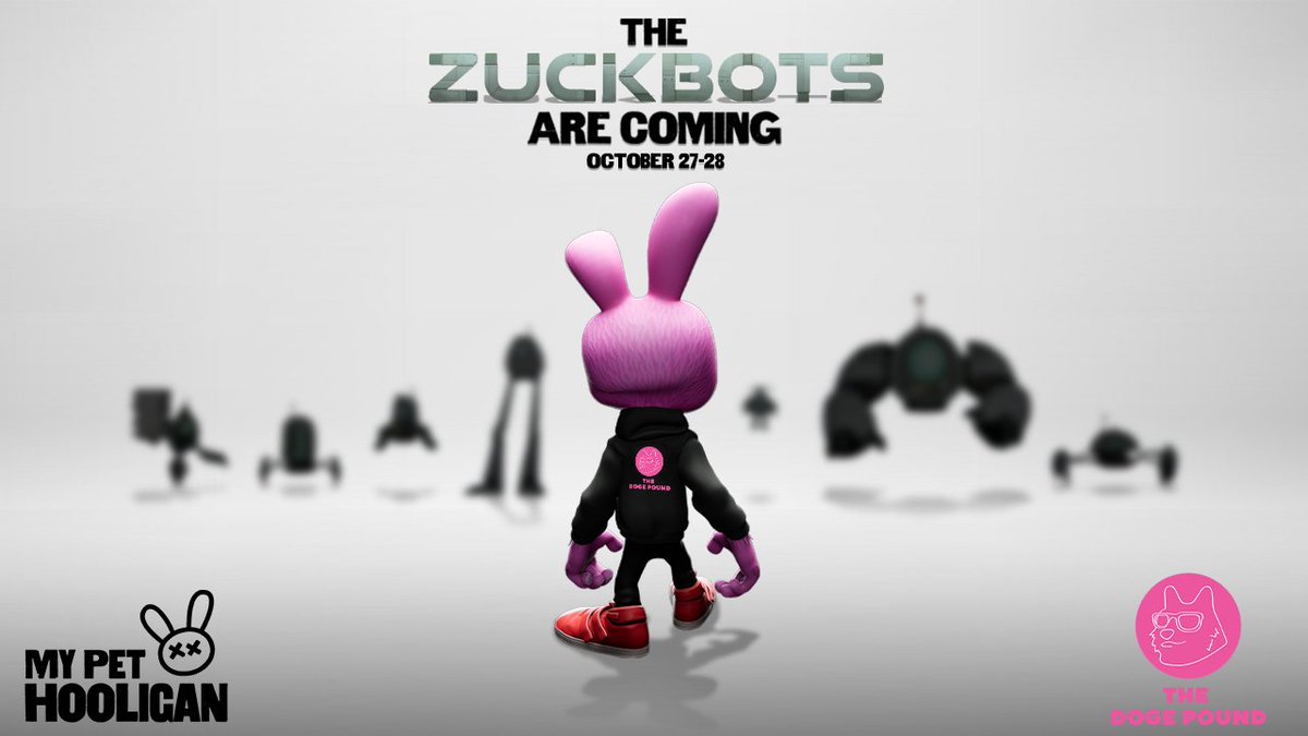 TheDogePoundNFT's tweet photo. 🐰 Giveaway 🐰

We're giving away 2 x My Pet Hooligan - ZuckBot WL spots 🤖

First companion drop from the standout Web3 gaming &amp; entertainment project. Lots of utility. Not open to public sale.

Follow @mypethooligan @TheDogePoundNFT 
Like, RT &amp; Tag 3 friends ✅ 

24 hours ⏰ https://t.co/gEjgBObZ9H