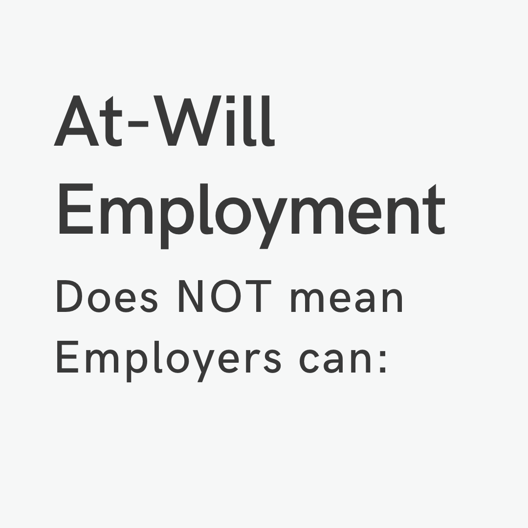 know_d_law's tweet photo. Just because California is an at-will state doesn't mean employers can fire you because of discrimination, retaliation, whistleblowing, or taking protected leaves. 🙌
#californialaw #employmentlaw #workersrights #worklaw https://t.co/jEkWjTilen