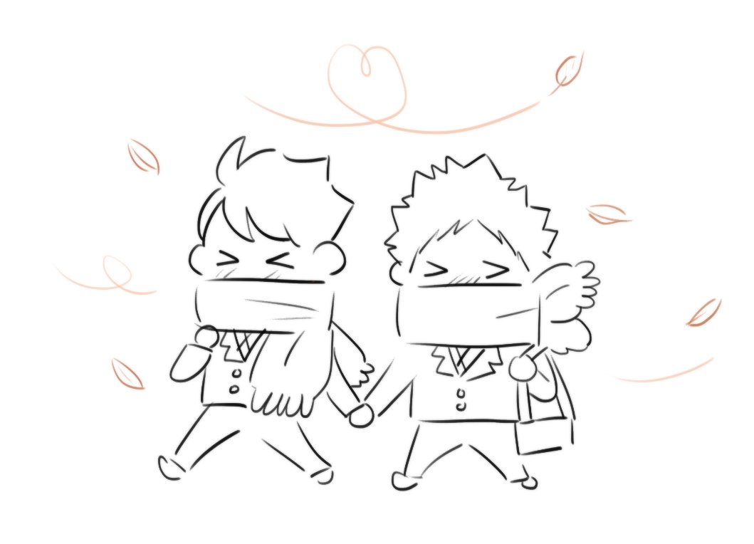 flunflun's tweet photo. theyre holding hands to keep warm https://t.co/HoBKj14sja