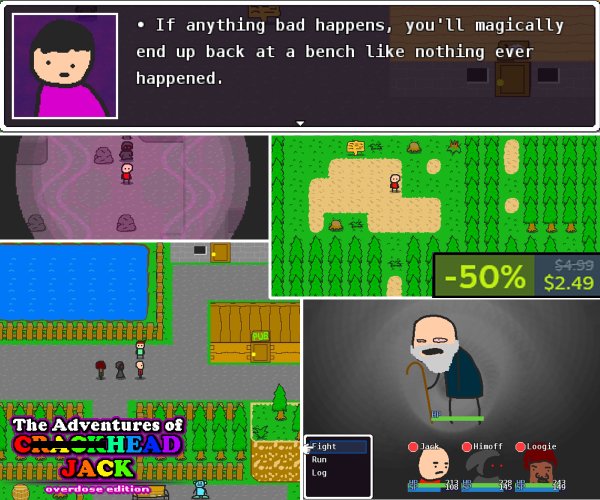 vfjekgd's tweet photo. The smash hit award winning #indie #RPG Crackhead Jack: Overdose Edition released on #Steam two years ago, so it's on sale (50% off) as part of the weeklong deal. More money for #dope and #crack. #HappyHolidays #SpiritHalloween https://t.co/brf2Fq2HvG