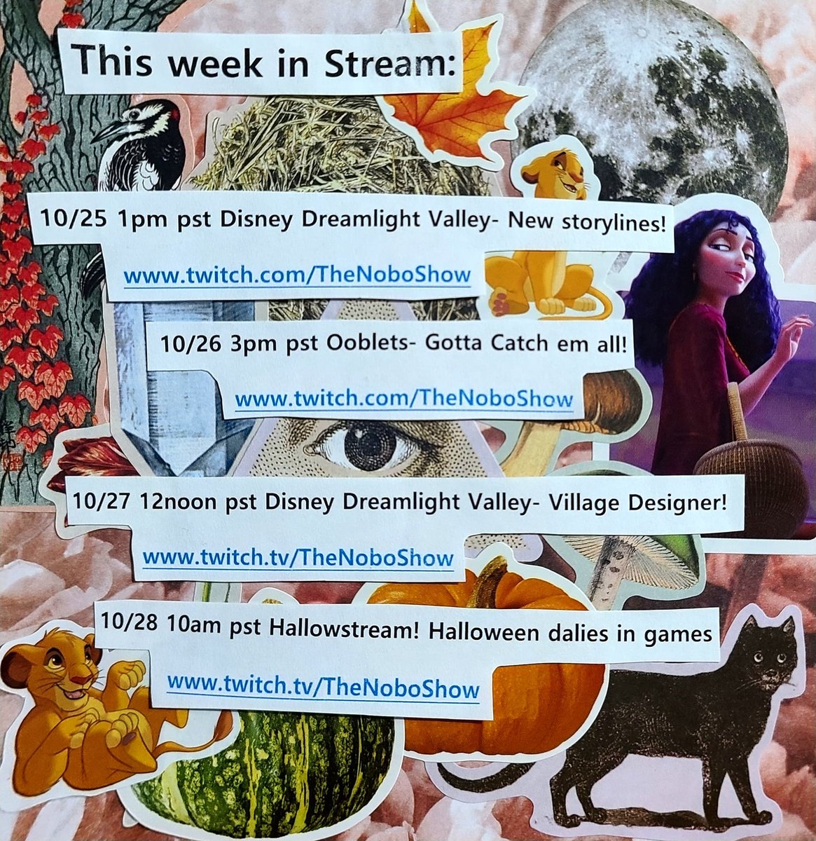 thenoboshow's tweet photo. This week on the Stream. #twitch #DisneyDreamlightValley #Ooblets #Switch https://t.co/bNHAInfg9u