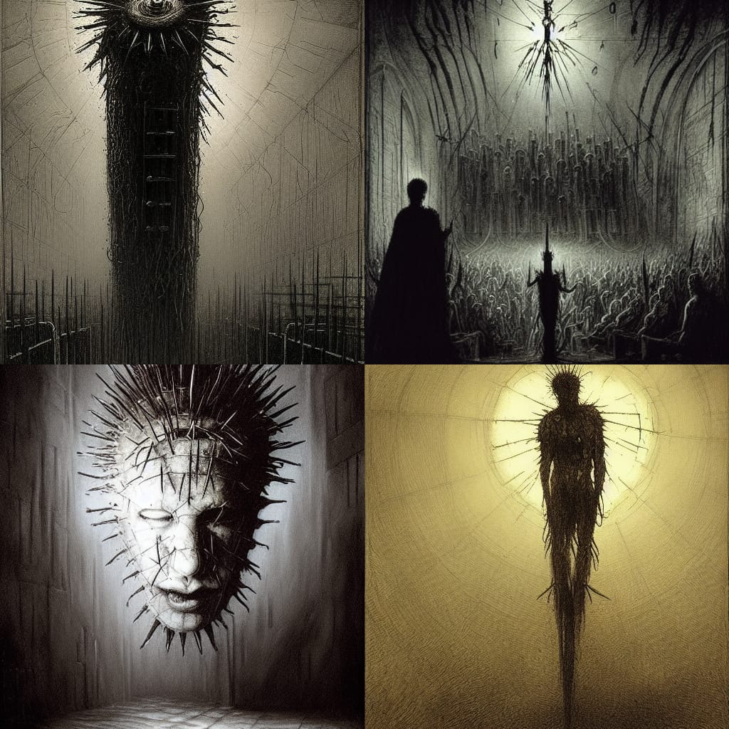 thebonegravy's tweet photo. "I Still Need To Watch The New Hellraiser Series" - made with @NightCafeStudio  

Note - I'm gonna release these individually sometime today/tomorrow. :)

 #nightcafe #digitalart #blackartists #thebeastsofai
https://t.co/fvXA6Nfpym https://t.co/i813IEVo3D