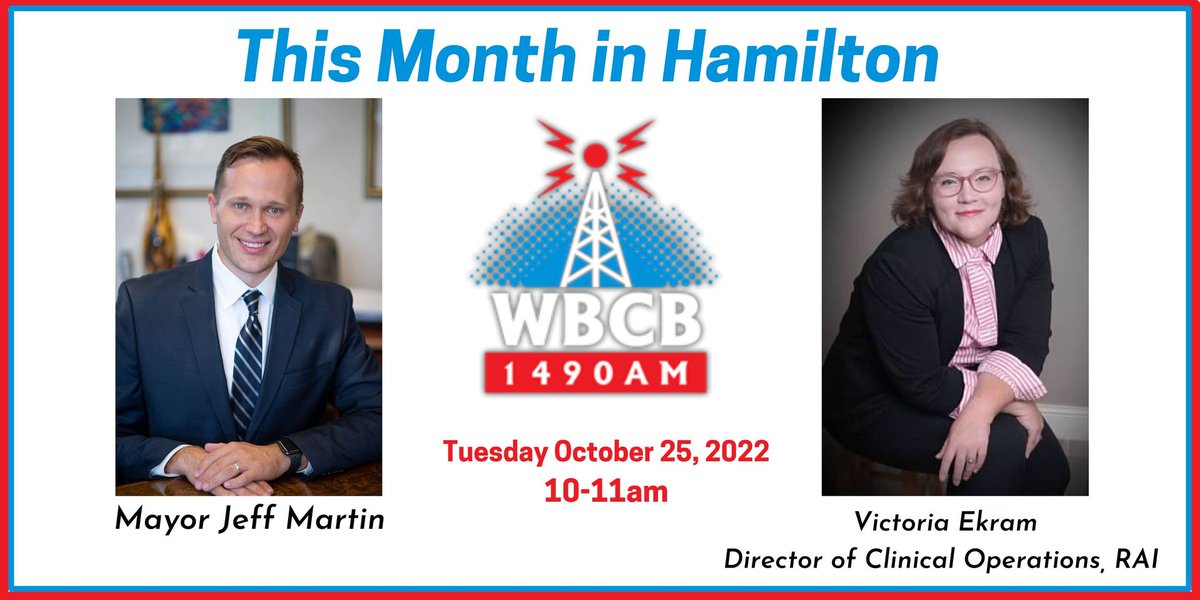 4RAI's tweet photo. Looking forward to joining Mayor Jeff Martin on 'This Month in Hamilton' tomorrow at 10am! Watch live on Facebook. https://t.co/99V22zNiUu