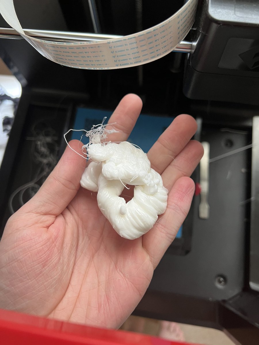 When your overnight 3D print shits the bed and it likes to stay true to form 🙃