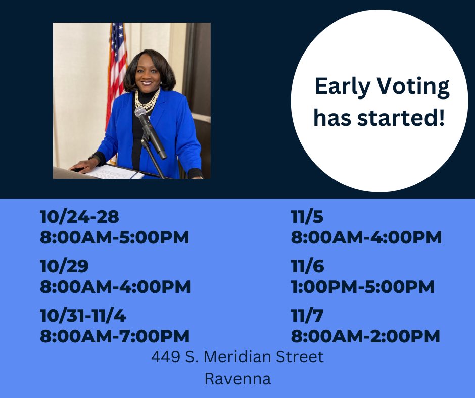 DrNelsonPortage's tweet photo. Early voting has started!!!⬇️⬇️⬇️ https://t.co/Y7uV9VhGoR