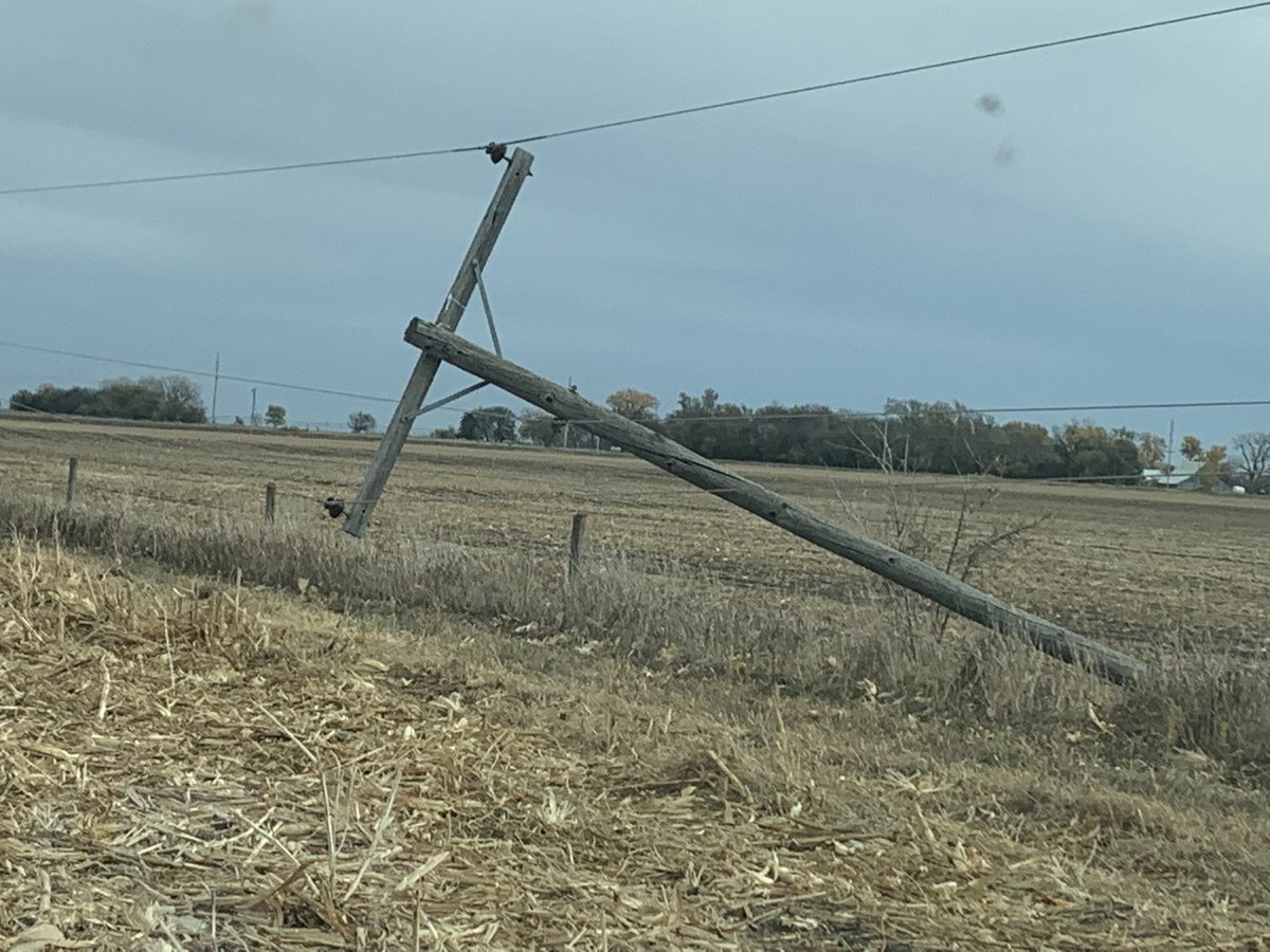 Found this next to one of my corn fields today.   Blew down in yesterdays wind.  Very lucky it didn’t spark against the ground!