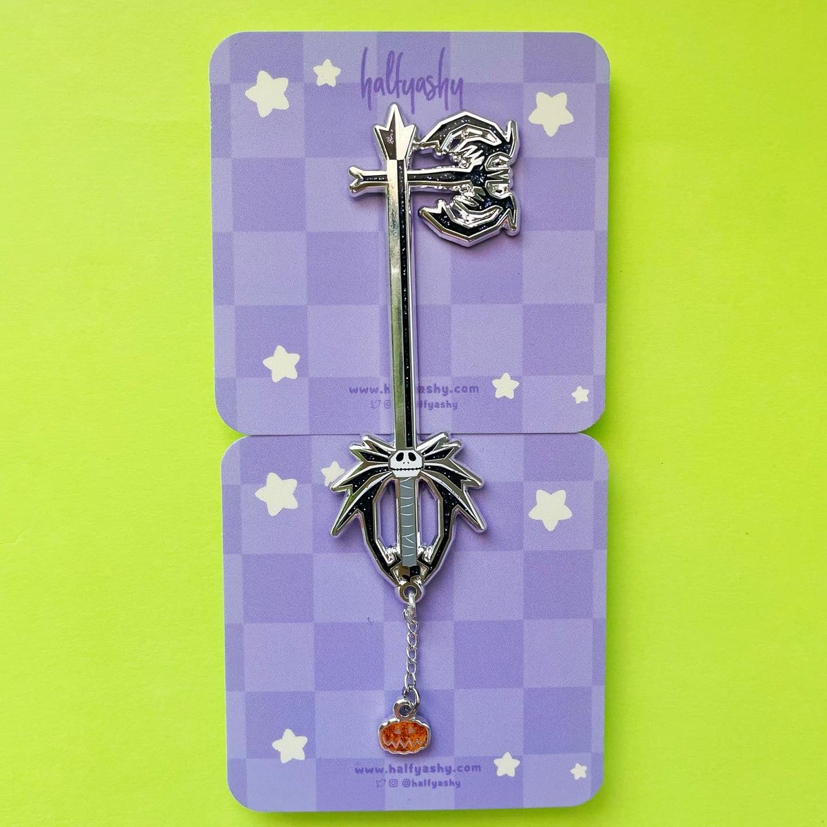 halfyashy's tweet photo. The shop update is live! I’m so excited with how these all turned out. Happy Halloween! #kingdomhearts #nightmarebeforechristmas #pins #keyblade #kirby #fanart https://t.co/xDyDP8myi5