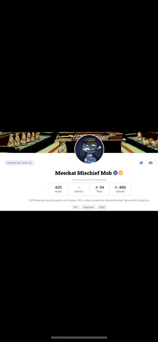 meerkat_mob's tweet image. Did we sell out in 10 minutes? No ❌

Did we sell the meme number of all meme numbers? Yes ✅

Slowly but surely we build. Big announcement soon 👀

#CNFT #CNFTProject #CNFTs #CNFTCollection #NFT #MeerkatMob