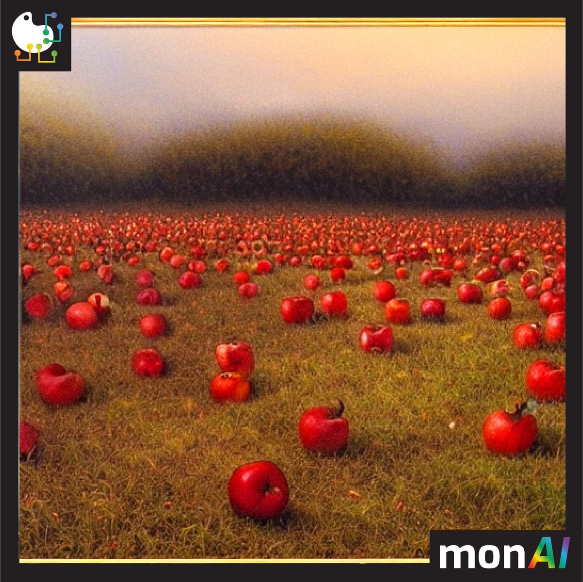 TesseractMobile's tweet photo. #Promptober2022 Day 24: Apple 🍎 If a human were to rip their heart out, an apple would rip their pit out. 🍎 If you are interested in #AIart, all of these images were made with the #FREEAIArtGenerator using #stablediffusion, @monai_art 👉 https://t.co/1W2qMOtNsu

#monaiart https://t.co/GjUj3niGOU