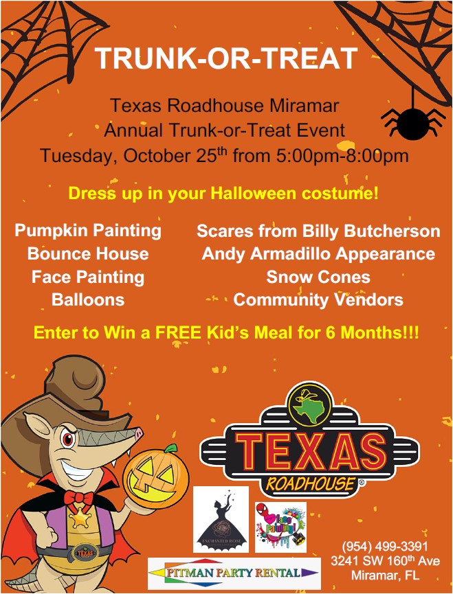 Miramar Police on Twitter "Join MiramarPD at Texas Roadhouse tomorrow