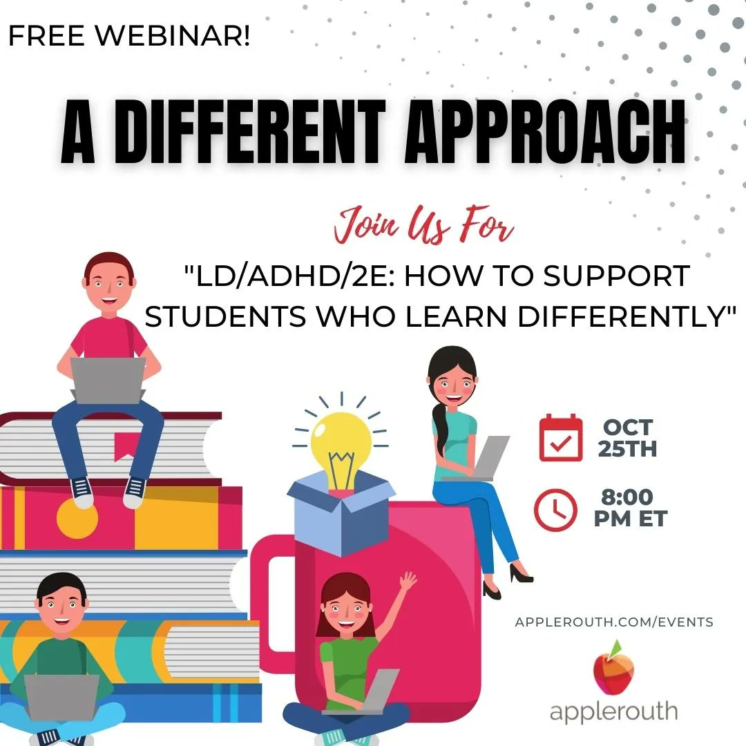 #DYK some students need a different approach to thrive? Join the conversation on October 25 when we present “LD/ADHD/2e: How to Support Students Who Learn Differently” at 8PM ET/5PM PT. ➡️ Register here (it’s free!): buff.ly/3gwRbP0 #2e #LD #ADHD #studentlearning